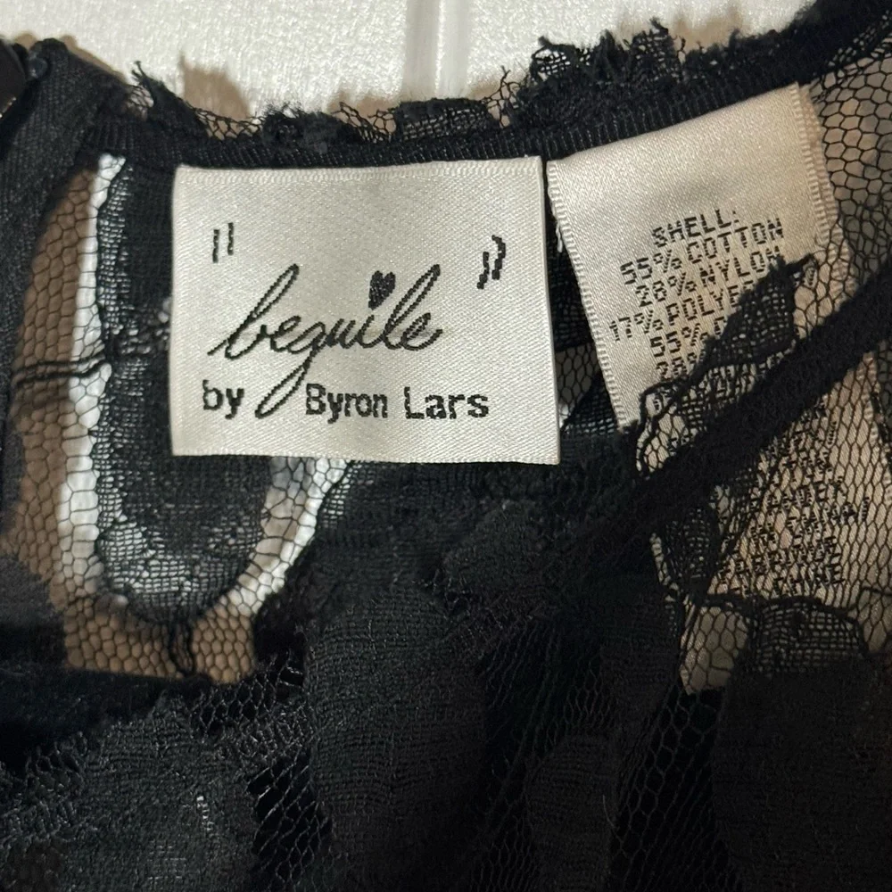 Byron Lars Black Lace Midi Dress